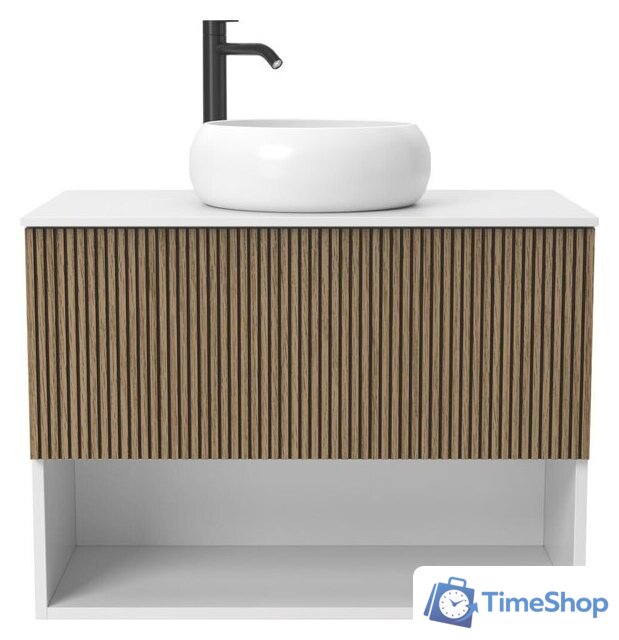  ЗОВ Тумба под умывальник Кито-2 100 2K100LW0MRMC-KP13W (белый/тростник) - Изображение №2 — Интернет-магазин Time-Shop