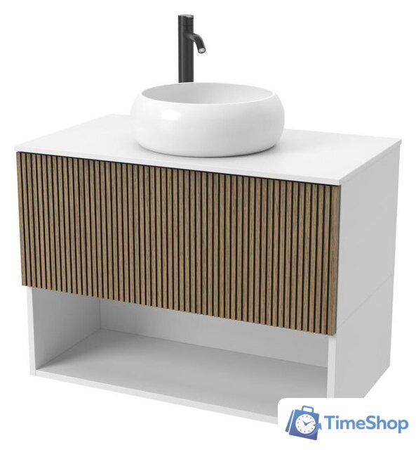  ЗОВ Тумба под умывальник Кито-2 100 2K100LW0MRMC-KP13W (белый/тростник) - Изображение №1 — Интернет-магазин Time-Shop
