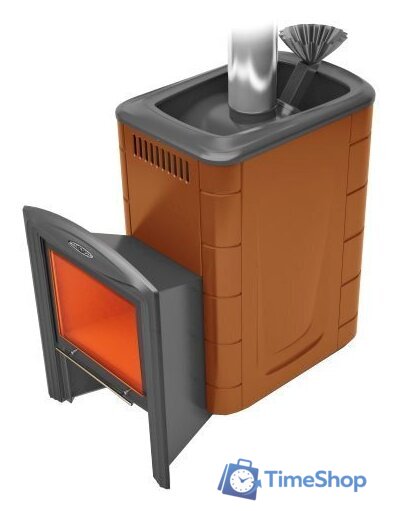 Банная печь Термофор Гейзер 2014 Inox Витра ЗК (терракота) - Изображение №1 — Интернет-магазин Time-Shop