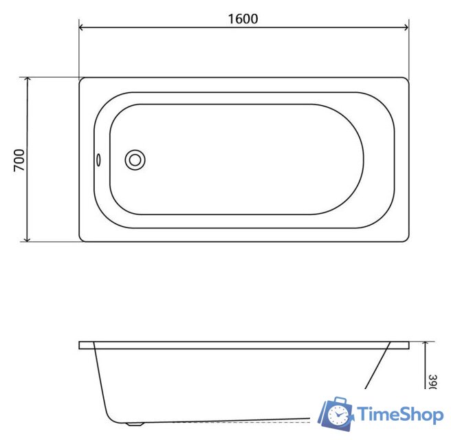 Ванна Lauter Orra 160 21XG160 - Изображение №20 — Интернет-магазин Time-Shop