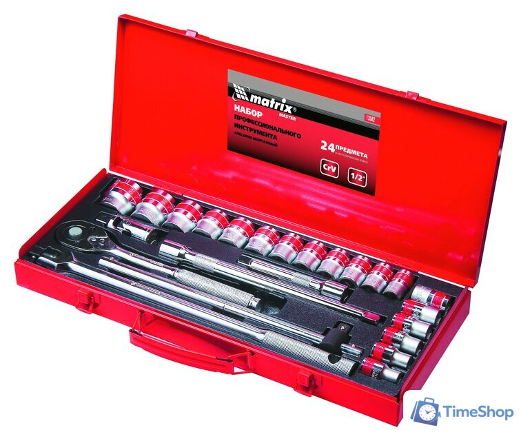 Набор трещотка с головками Matrix 13582 (24 предмета) - Изображение №1 — Интернет-магазин Time-Shop