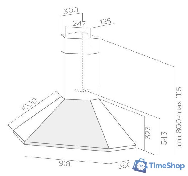 Кухонная вытяжка Elica Acuta IX/F/100 [PRF0121267] - Изображение №4 — Интернет-магазин Time-Shop