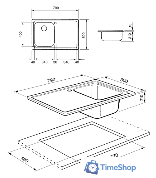 Кухонная мойка Smeg SP791S-2 - Изображение №2 — Интернет-магазин Time-Shop