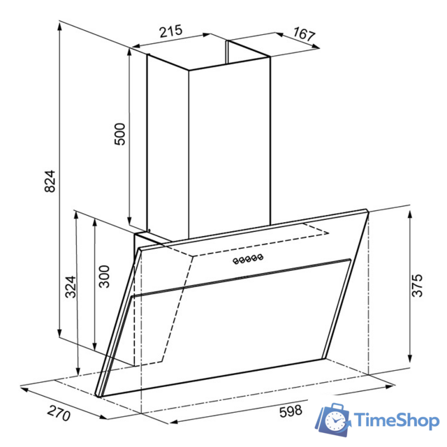 Кухонная вытяжка Krona Ester 600 White PB - Изображение №2 — Интернет-магазин Time-Shop