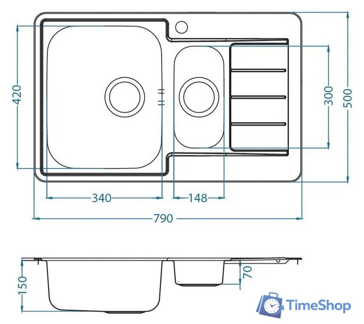 Кухонная мойка Alveus Line 70 - Изображение №3 — Интернет-магазин Time-Shop