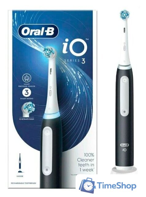 Электрическая зубная щетка Oral-B iO 3 iOG3.1A6.0 (черный) - Изображение №1 — Интернет-магазин Time-Shop