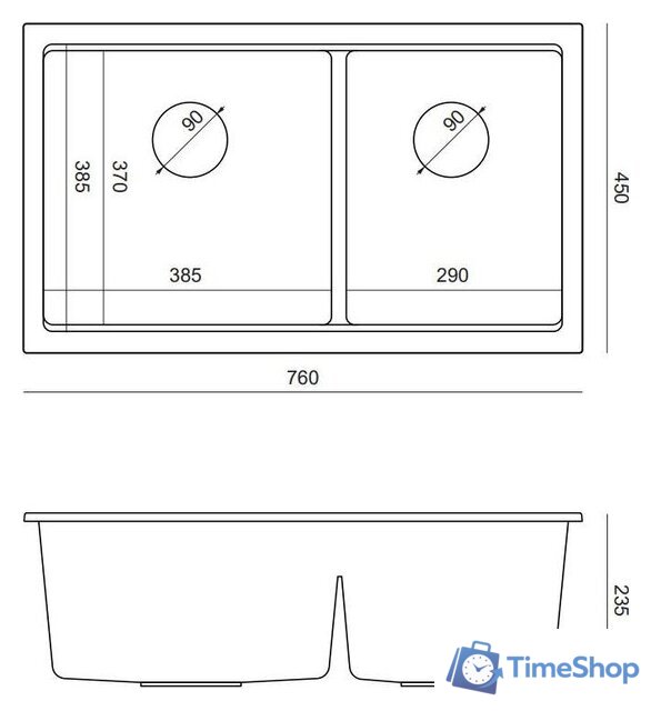 Кухонная мойка Quadron HQL7645U8_BS_I - Изображение №6 — Интернет-магазин Time-Shop