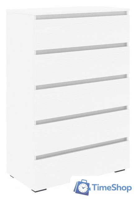 Комод Кортекс-мебель Бари 80 5ш (белый/белый/белый) - Изображение №1 — Интернет-магазин Time-Shop