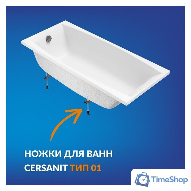 Ванна Cersanit Virgo 170x75 с ножками со смесителем Brasko Black однорычаж. (с сифоном Prime) - Изображение №8 — Интернет-магазин Time-Shop