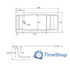 Ванна Cersanit Virgo 170x75 с ножками со смесителем Brasko Black однорычаж. (с сифоном Prime) - Изображение №24 — Интернет-магазин Time-Shop
