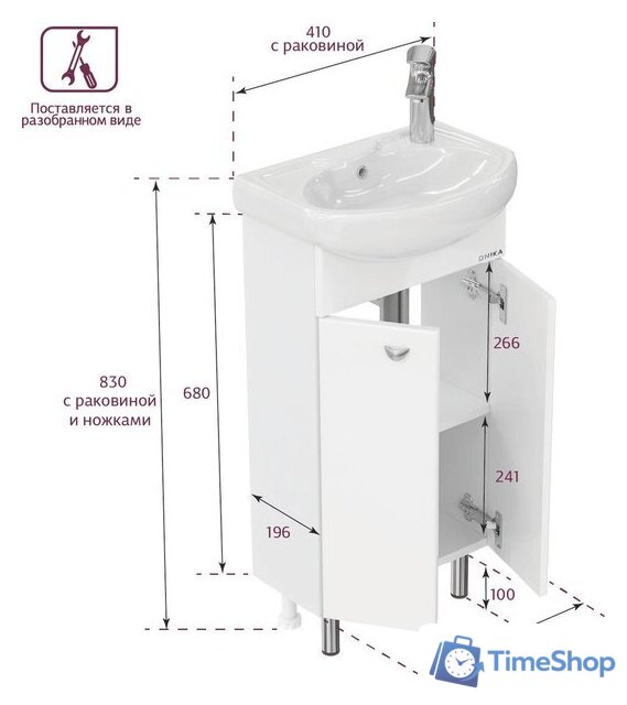  Onika Тумба под умывальник Азов 40.10 (104012) - Изображение №10 — Интернет-магазин Time-Shop