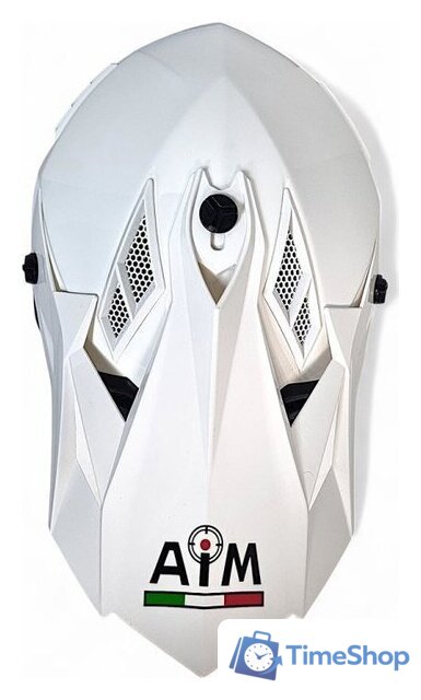 Мотошлем AIM RH855 Fiber Glass RH855-007-XL (XL, белый глянец) - Изображение №2 — Интернет-магазин Time-Shop