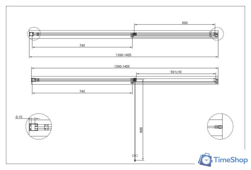 Душевая дверь Cezares URBAN-B-12-140-C-NERO - Изображение №8 — Интернет-магазин Time-Shop