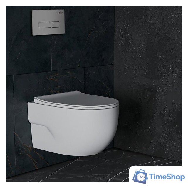 Унитаз подвесной Roxen Porto One Rimless 6 в 1 StounFix Dual Fresh 607036 (кнопка: матовая) - Изображение №10 — Интернет-магазин Time-Shop