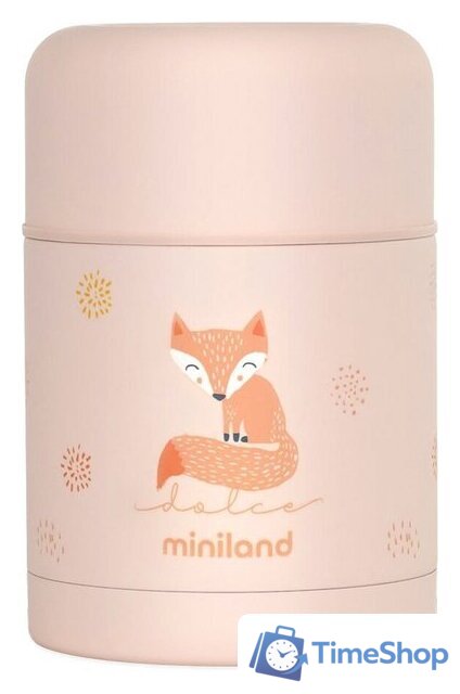 Термос для еды Miniland Thermy Dolce 600мл (розовый/лисенок) - Изображение №1 — Интернет-магазин Time-Shop