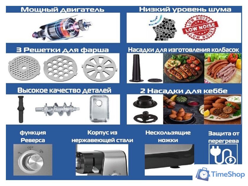 Мясорубка Renova MG300-R1SP - Изображение №2 — Интернет-магазин Time-Shop