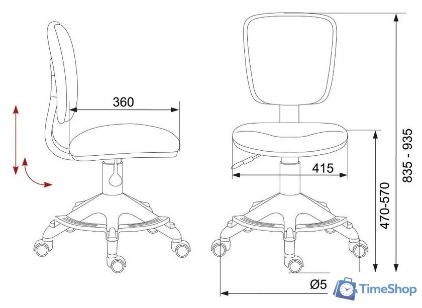 Компьютерное кресло Бюрократ CH-204-F/GIRAFFE (оранжевый) - Изображение №2 — Интернет-магазин Time-Shop