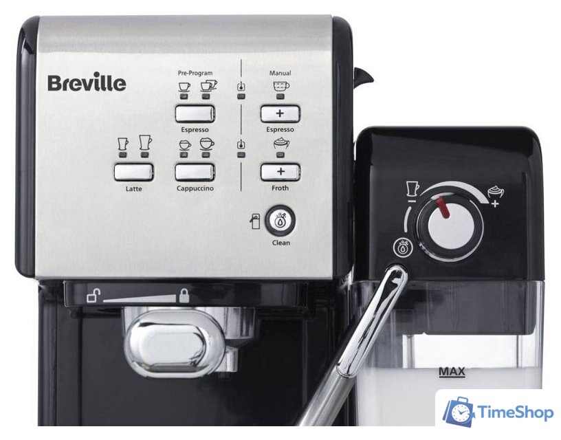 Рожковая кофеварка Breville Prima Latte II VCF108X - Изображение №8 — Интернет-магазин Time-Shop
