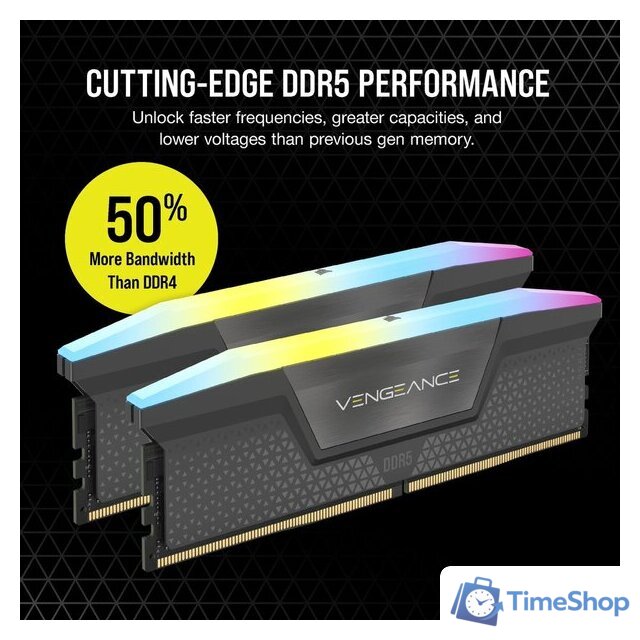 Оперативная память Corsair Vengeance RGB 2x16ГБ DDR5 6400 МГц CMH32GX5M2B6400Z36 - Изображение №3 — Интернет-магазин Time-Shop