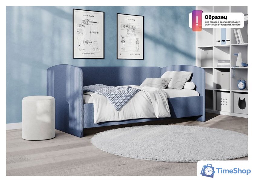 Кровать-тахта Сонум Марвел 90x180 (рогожка деним) - Изображение №6 — Интернет-магазин Time-Shop