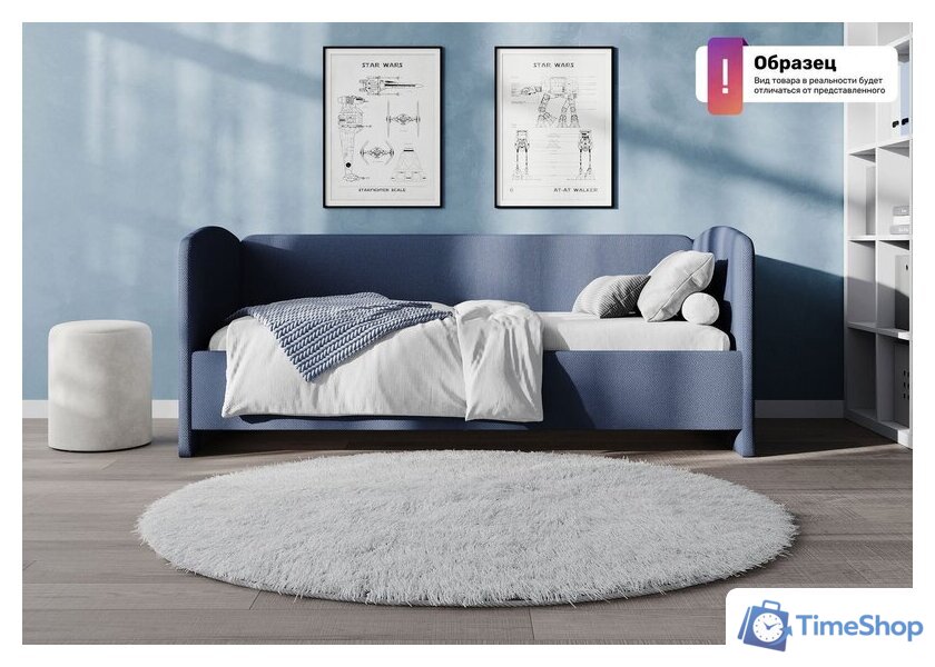 Кровать-тахта Сонум Марвел 90x180 (рогожка деним) - Изображение №7 — Интернет-магазин Time-Shop