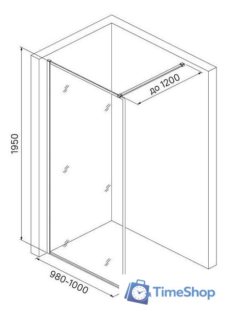Душевая стенка IDDIS Slide SLI8BS1i23 - Изображение №3 — Интернет-магазин Time-Shop