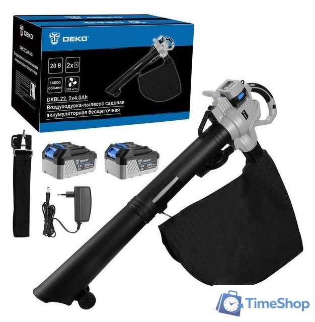 Колесная воздуходувка Deko DKBL22 083-2004 (с 2-мя АКБ) - Изображение №1 — Интернет-магазин Time-Shop