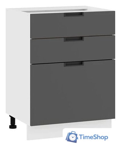 Шкаф напольный Трия Гренада 1Н6Я3 (белый/холст вулкан) - Изображение №1 — Интернет-магазин Time-Shop