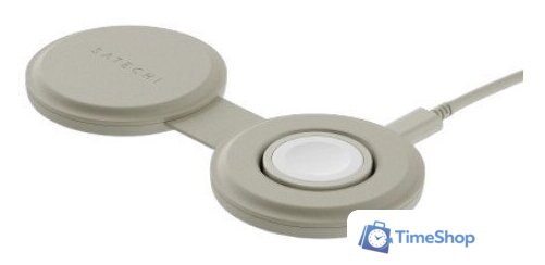 Беспроводное зарядное Satechi OntheGo 2-in-1 Charger ST-QTG21W (бежевый) - Изображение №1 — Интернет-магазин Time-Shop