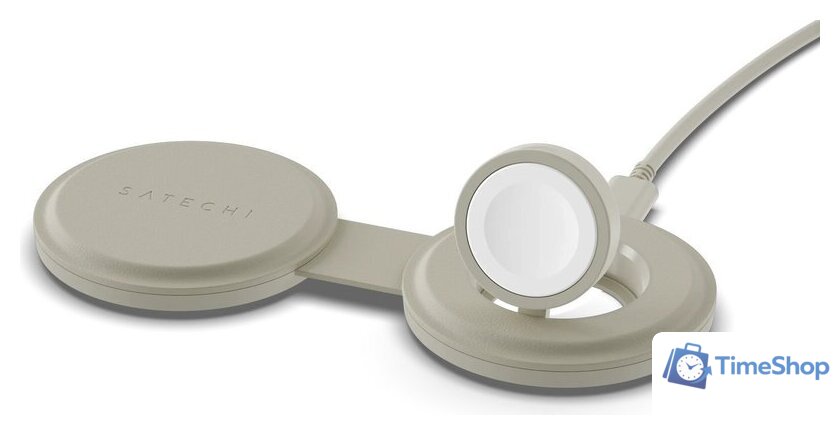 Беспроводное зарядное Satechi OntheGo 2-in-1 Charger ST-QTG21W (бежевый) - Изображение №2 — Интернет-магазин Time-Shop