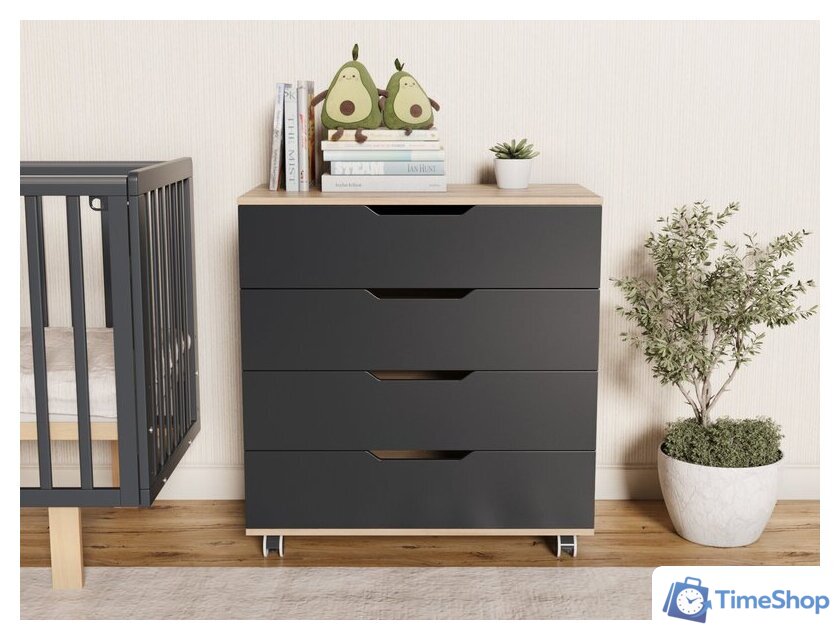 Детский комод Incanto Юг с органайзером 800/4 PK-0077/5/kЛ (дуб/графит) - Изображение №7 — Интернет-магазин Time-Shop