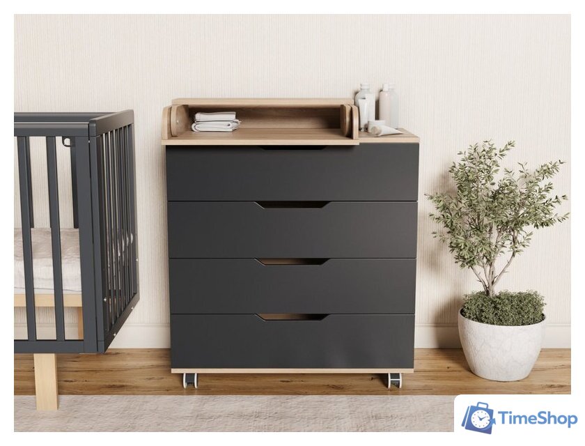 Детский комод Incanto Юг с органайзером 800/4 PK-0077/5/kЛ (дуб/графит) - Изображение №8 — Интернет-магазин Time-Shop