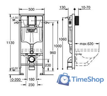 Инсталляция для унитаза Grohe Rapid SL [38528001] - Изображение №2 — Интернет-магазин Time-Shop
