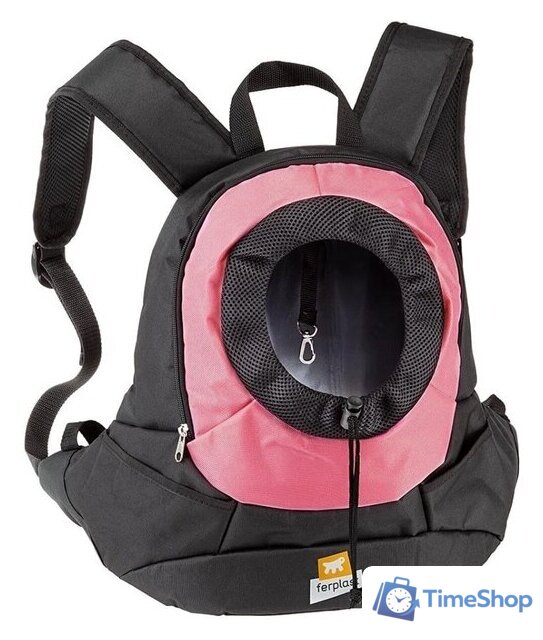 Рюкзак-переноска Ferplast Kangoo S (черный/розовый) - Изображение №1 — Интернет-магазин Time-Shop