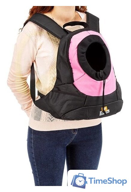 Рюкзак-переноска Ferplast Kangoo S (черный/розовый) - Изображение №2 — Интернет-магазин Time-Shop