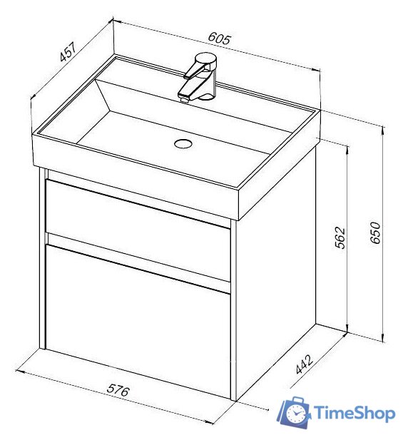 Aquanet Тумба под умывальник Nova Lite 60 287901 - Изображение №11 — Интернет-магазин Time-Shop