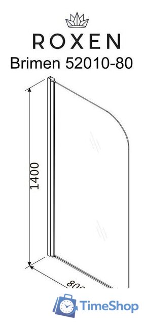 Стеклянная шторка для ванны Roxen Brimen 52010-80B 80х140 - Изображение №3 — Интернет-магазин Time-Shop