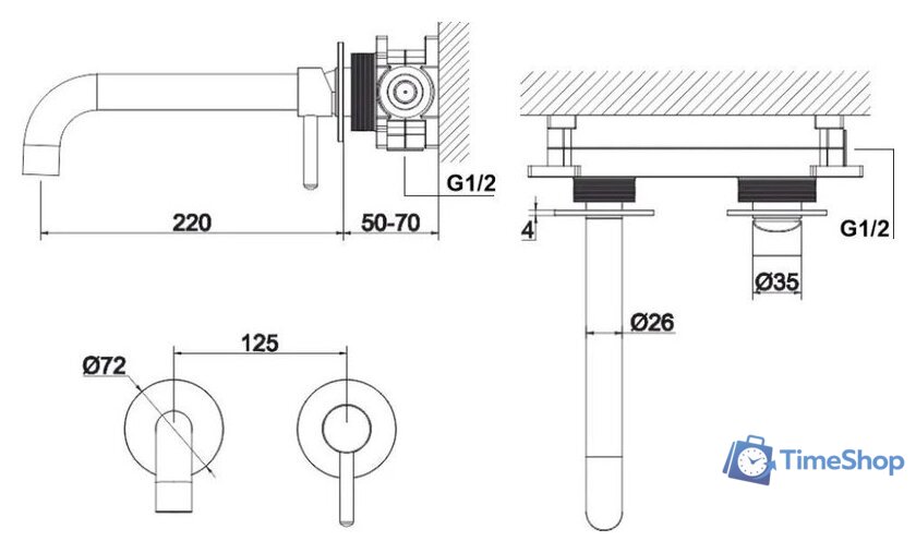 Смеситель Whitecross Y Y1215GL (золото) - Изображение №3 — Интернет-магазин Time-Shop