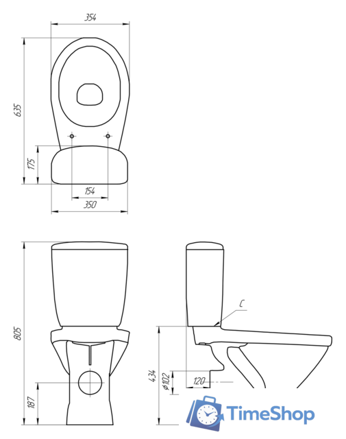 Унитаз напольный Cersanit Trento KO-TR011-3/6-PL - Изображение №2 — Интернет-магазин Time-Shop
