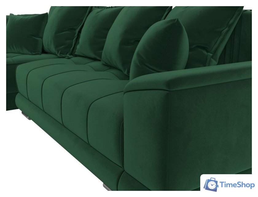Угловой диван Лига диванов НордСтар левый 121108L (велюр зеленый/подушки велюр зеленый) - Изображение №5 — Интернет-магазин Time-Shop