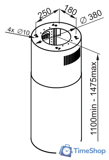 Кухонная вытяжка MAUNFELD Lee Isla 39 (бежевый) - Изображение №2 — Интернет-магазин Time-Shop