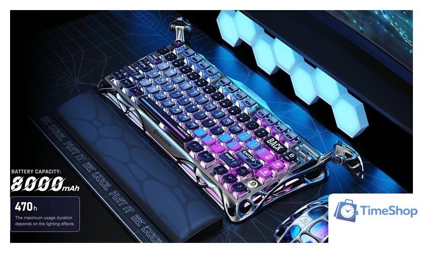 Клавиатура Gravastar Mercury K1 Pro Special Edition Cyberpunk (GravaStar x Kailh Speedy Mint) - Изображение №6 — Интернет-магазин Time-Shop