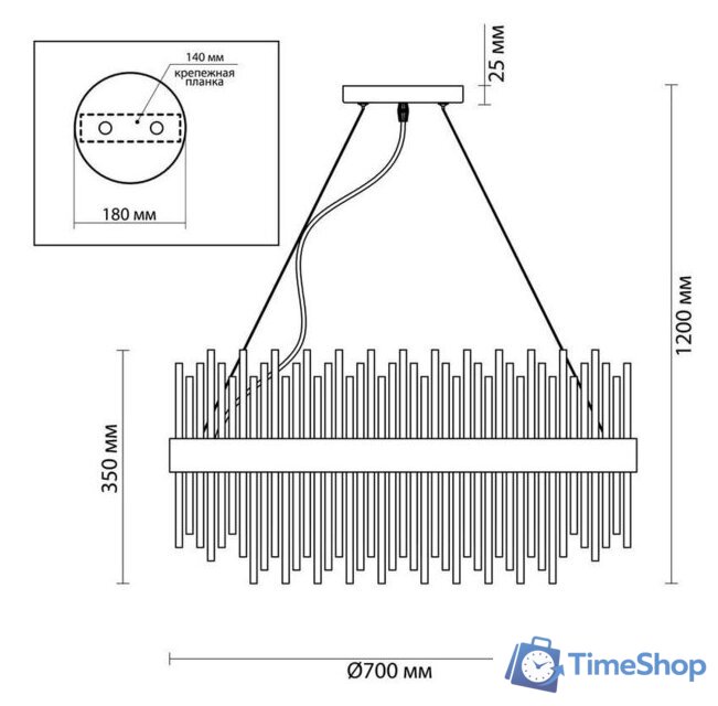 Подвесная люстра Odeon Light Focco 4722/18 - Изображение №2 — Интернет-магазин Time-Shop