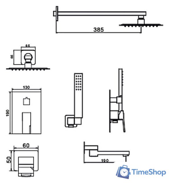 Душевая система  Hansen HL36095-D - Изображение №2 — Интернет-магазин Time-Shop