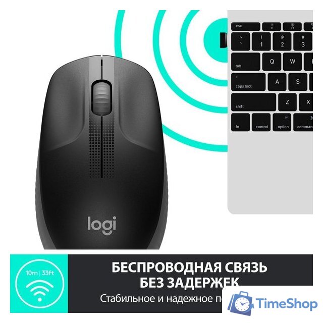 Мышь Logitech M190 (черный/темно-серый) - Изображение №3 — Интернет-магазин Time-Shop
