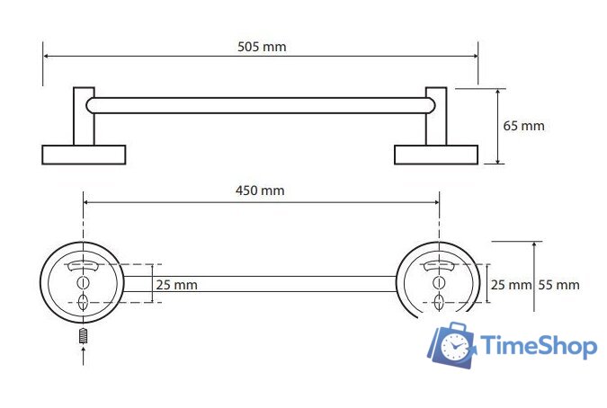 Держатель для полотенца Bemeta Omega 104104022 - Изображение №2 — Интернет-магазин Time-Shop