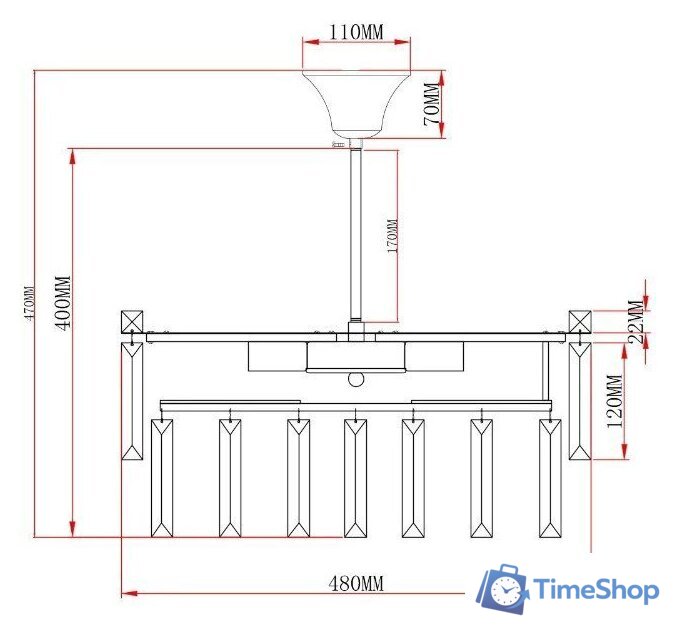 Люстра средней высоты Moderli Crystal V10737-6P - Изображение №2 — Интернет-магазин Time-Shop
