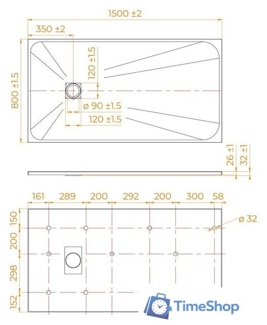 Душевой поддон RGW TSS-W 80x150 - Изображение №7 — Интернет-магазин Time-Shop