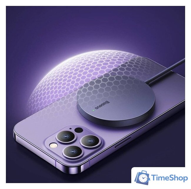 Беспроводное зарядное Baseus Simple Mini3 Magnetic Wireless Charger 15W CCJJ040205 - Изображение №18 — Интернет-магазин Time-Shop