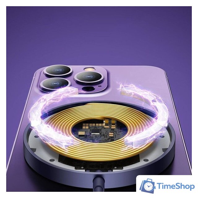 Беспроводное зарядное Baseus Simple Mini3 Magnetic Wireless Charger 15W CCJJ040205 - Изображение №12 — Интернет-магазин Time-Shop